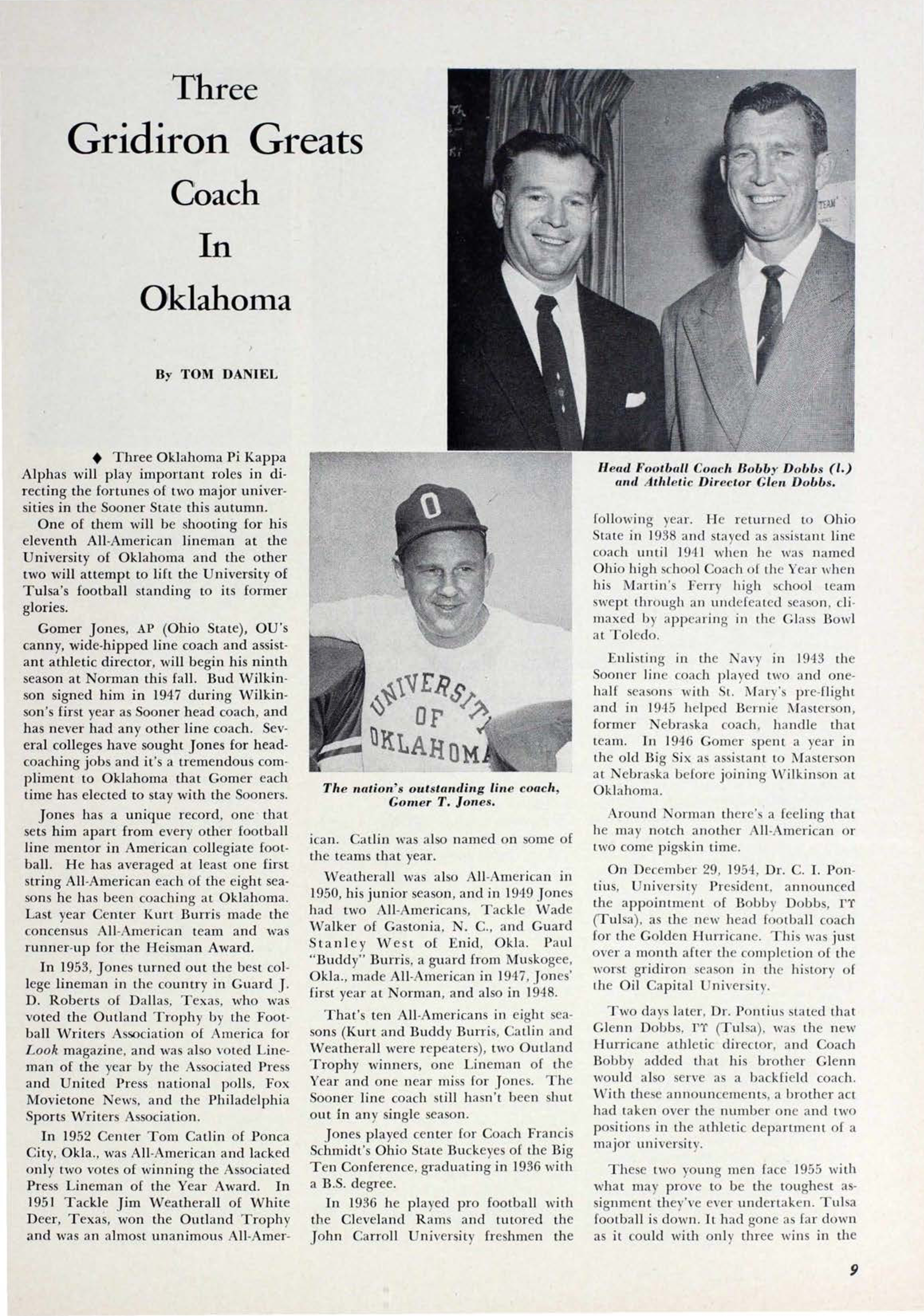 Three Gridiron Greats Coach In Oklahoma